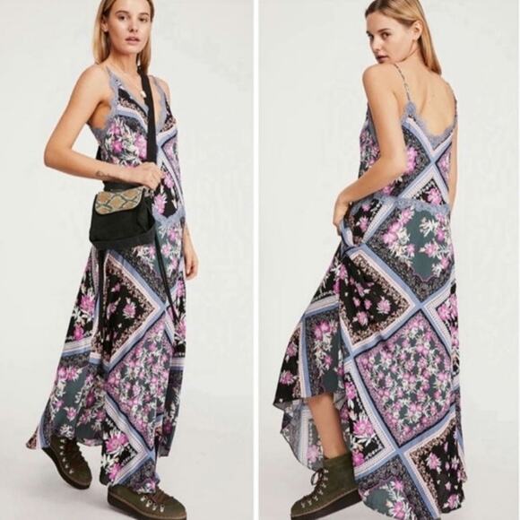 Free People Stevie Patchwork Print Small Maxi Dress - Picture 1 of 8